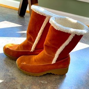 Orange suede/leather  boots